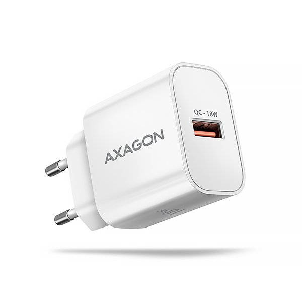 AXAGON ACU-QC18W, nabíječka do sítě 18W, 1x port USB-A, QC3.0/ AFC/ Apple, bílá - obrázek produktu