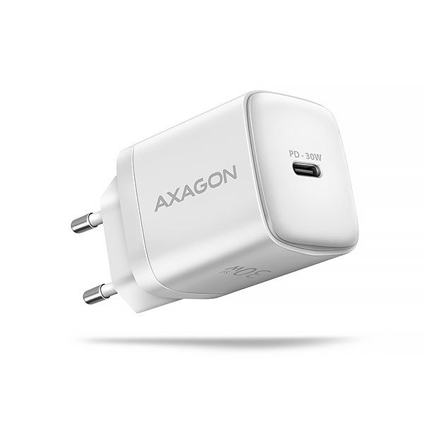 AXAGON ACU-PD30W, Sil nabíječka do sítě 30W, 1x port USB-C, PD3.0/ PPS/ QC4+/ SFC/ AFC/ Apple, bílá - obrázek produktu