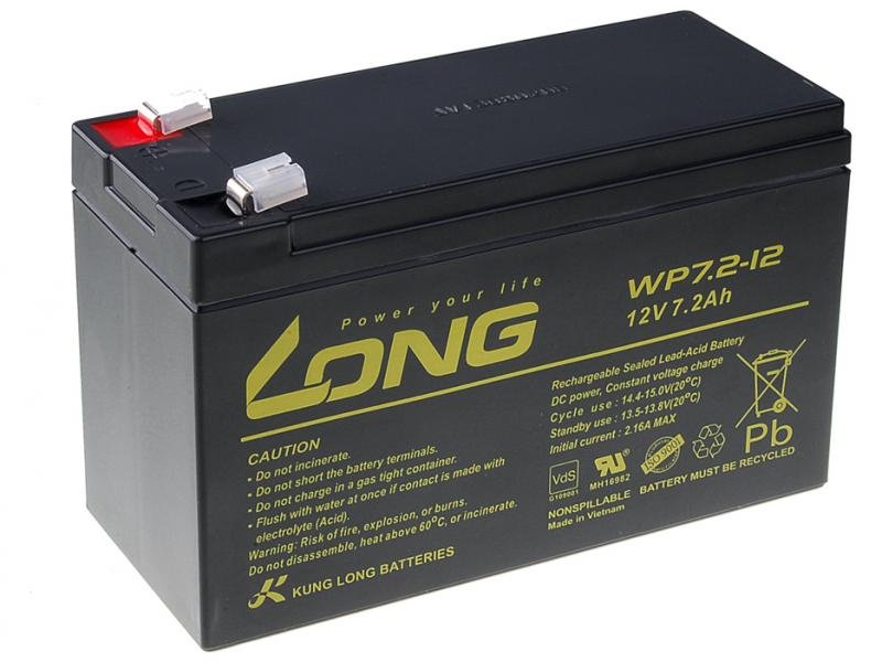 LONG baterie 12V 7,2Ah F2 (WP7.2-12) - obrázek produktu