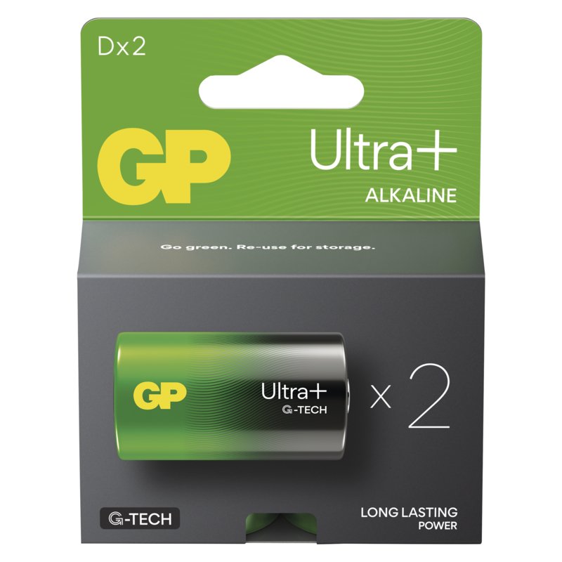 GP Alkalická baterie ULTRA PLUS D (LR20) - 2ks - obrázek č. 1