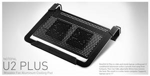 chladicí ALU podstavec Cooler Master NotePal U2 PLUS pro NTB 12-17" black, 2x8cm fan - obrázek produktu