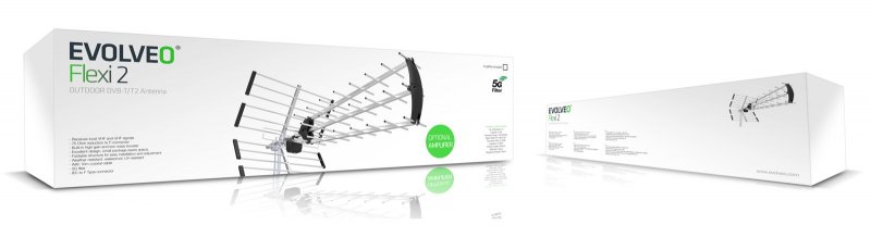 EVOLVEO Flexi 2, filtr 5G, kabel 10m, redukce IEC/ F, pasivní venkovní DVB-T/ T2 anténa rozšířitelná o - obrázek č. 1
