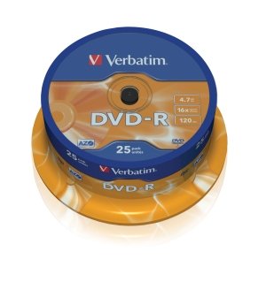 VERBATIM DVD-R(25-Pack)Spindl/ MattSlvr/ 16x/ 4.7GB - obrázek produktu
