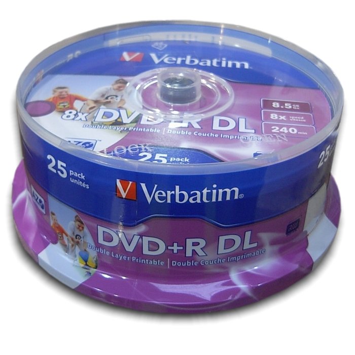 VERBATIM DVD+R(25-Pack)Spindl/ DoubleLayer/ 8,5GB - obrázek č. 1