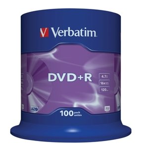 VERBATIM DVD+R(100-Pack)Spindl/ MattSlvr/ 16x/ 4.7GB - obrázek produktu