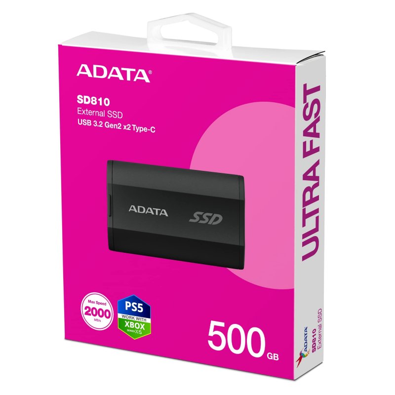 ADATA SD810/ 500GB/ SSD/ Externí/ Černá/ 5R - obrázek č. 3