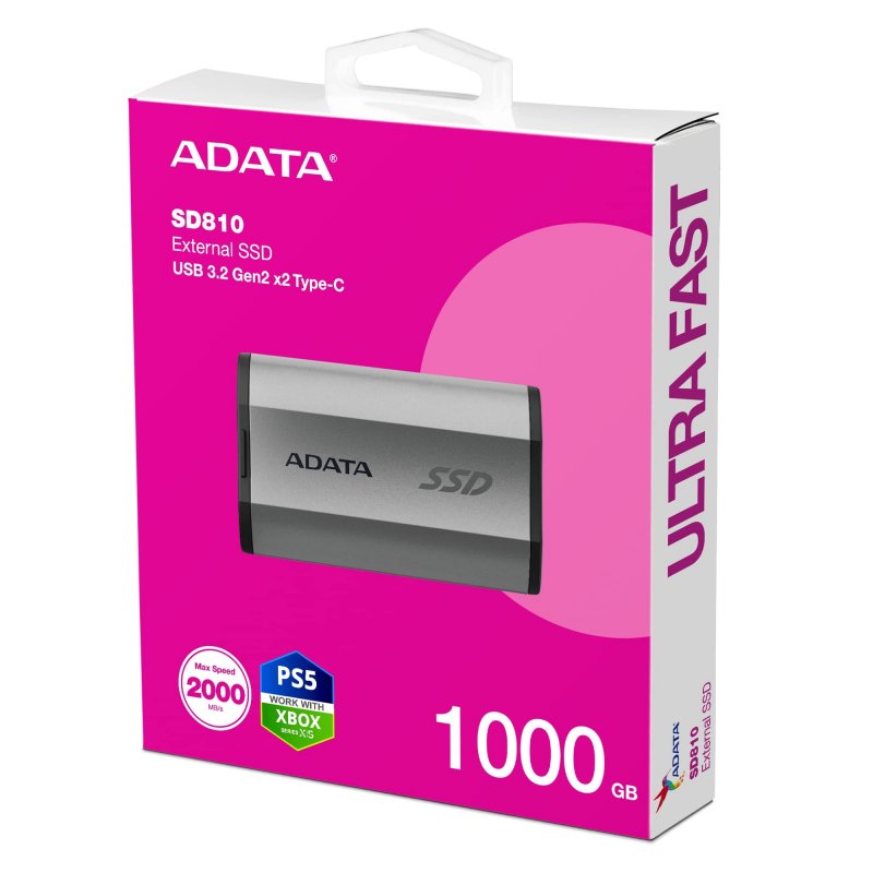 ADATA SD810/ 1TB/ SSD/ Externí/ Stříbrná/ 5R - obrázek č. 3