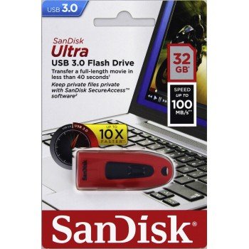 SanDisk Ultra/ 32GB/ USB 3.0/ USB-A/ Červená - obrázek č. 1