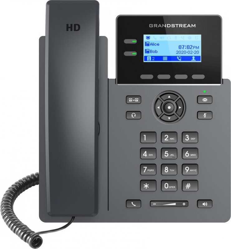Grandstream GRP2602P SIP telefon, 2,21" LCD podsv. displej, 4 SIP účty, 2x100Mbit port, PoE - obrázek produktu