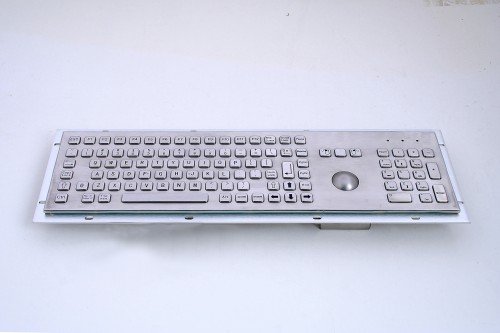 KB005K – Průmyslová nerezová klávesnice s trackballem do zástavby, CZ, USB, IP65 - obrázek produktu