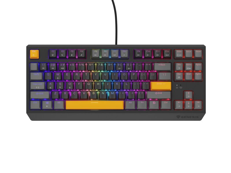 Genesis herní klávesnice THOR 230/ TKL/ RGB/ Outemu Red/ Drátová USB/ US layout/ Anchor Positive Šedá - obrázek č. 1