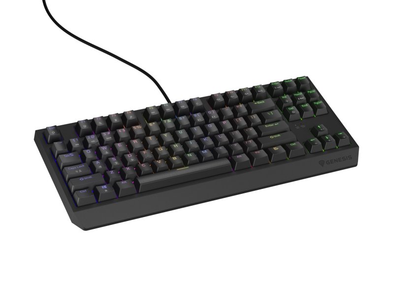 Genesis herní klávesnice THOR 230/ TKL/ RGB/ Outemu Brown/ Drátová USB/ US layout/ Černá - obrázek produktu
