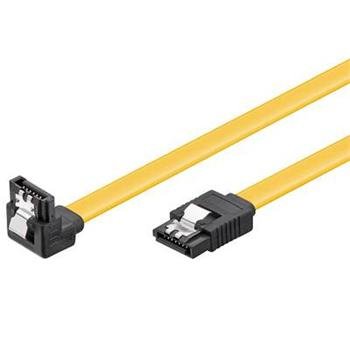 PremiumCord 0,2m SATA 3.0 datový kabel, 6GBs, kov.západka, 90° - obrázek produktu