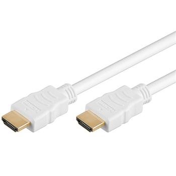 PremiumCord HDMI High Speed + Ethernet kabel,bílý, zlacené konektory, 2m - obrázek produktu