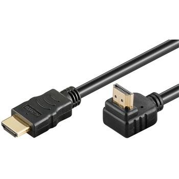 PremiumCord Kabel HDMI+Ethernet, zlac., 90°, 3m - obrázek produktu