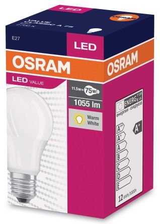 Osram LED žárovka E27 11,5W 2700K 1055lm VALUE A75-klasik matná - obrázek č. 1