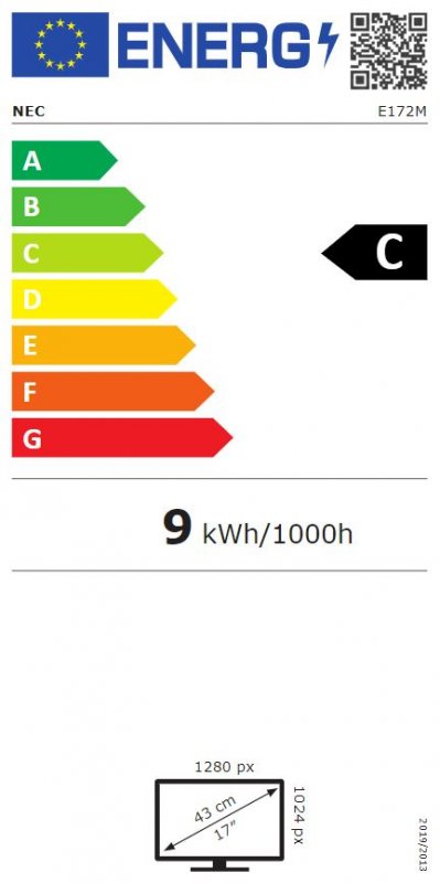 17" LED NEC E172M,1280x1024,TN,250cd,50mm,BK - obrázek č. 2