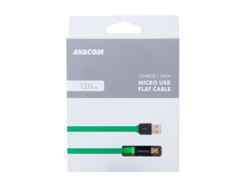 Kabel AVACOM MIC-120G USB - Micro USB, 120cm, zelená - obrázek č. 2