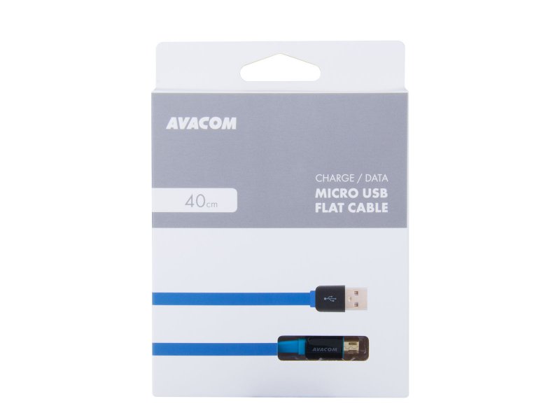 Kabel AVACOM MIC-40B USB - Micro USB, 40cm, modrá - obrázek č. 2