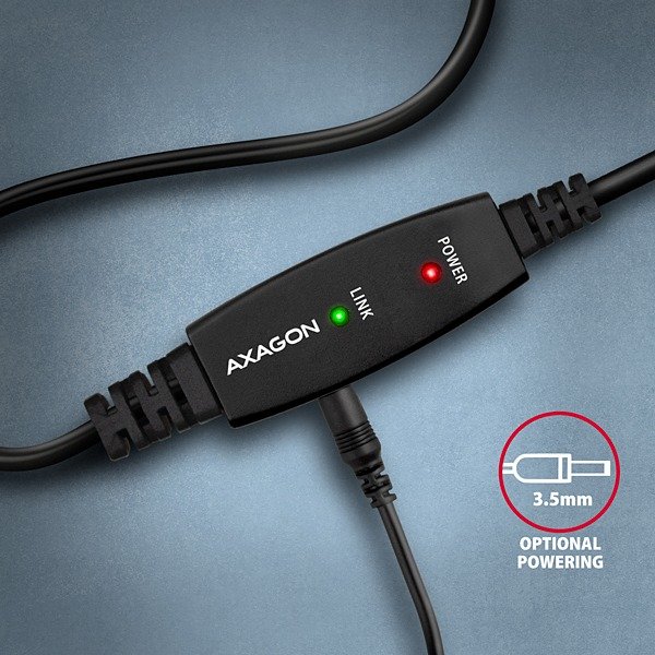 AXAGON ADR-215B, USB 2.0 A-M -> B-M aktivní propojovací /  repeater kabel, 15m - obrázek č. 5