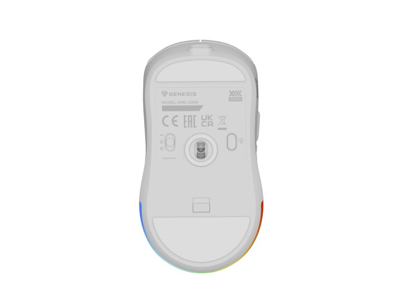 Genesis herní bezdrátová myš ZIRCON XIII. bílá/ Herní/ Optická/ 26 000 DPI/ Bezdrátová USB + Bluetooth/ B - obrázek č. 2