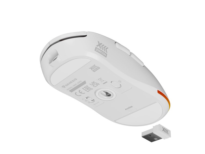 Genesis herní bezdrátová myš ZIRCON XIII. bílá/ Herní/ Optická/ 26 000 DPI/ Bezdrátová USB + Bluetooth/ B - obrázek č. 14