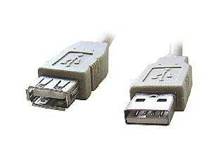 Kabel USB A-A 1,8m 2.0 prodluž,HQ Black,zlac.kont. - obrázek produktu