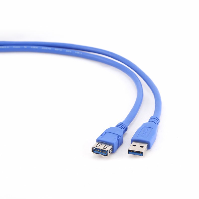 Kabel USB A-A 1,8m USB 3.0 prodlužovací, modrý - obrázek produktu