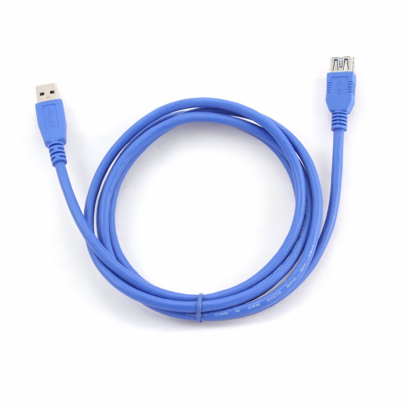 Kabel USB A-A 1,8m USB 3.0 prodlužovací, modrý - obrázek č. 1