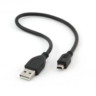 Kabel USB A-MINI 5PM 2.0 30cm HQ, zlac kontakty - obrázek produktu