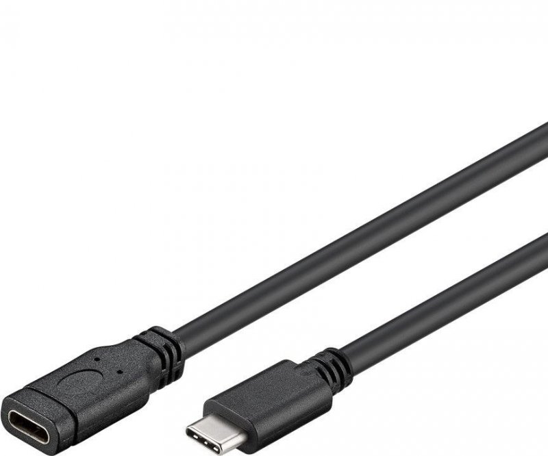 PremiumCord Prodlužovací kabel USB 3.1 konektor C/ male - C/ female, černý, 2m - obrázek produktu