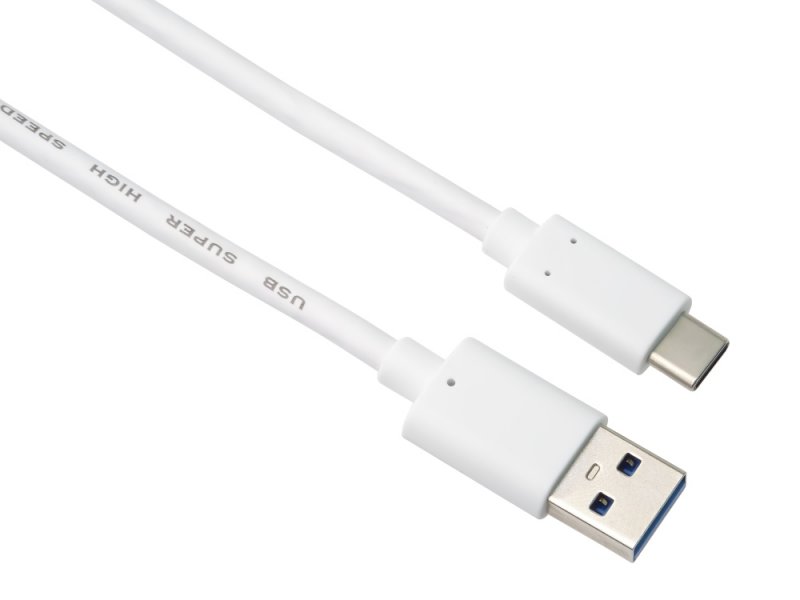 PremiumCord kabel USB-C - USB 3.0 A (USB 3.2 generation 2, 3A, 10Gbit/ s)  1m bílá - obrázek produktu