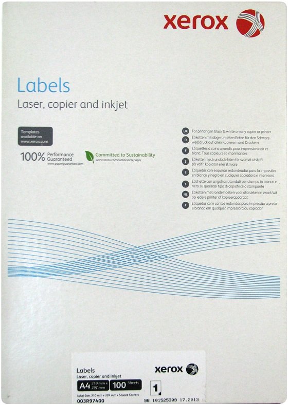 XEROX samolepici štítky A4 100 listu - obrázek produktu