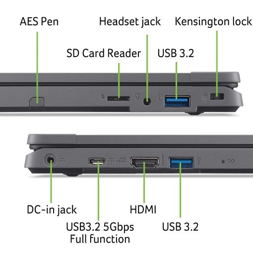 Acer Travel Mate/ Spin B3/ N100/ 11,6"/ FHD/ T/ 8GB/ 256GB SSD/ UHD/ W11P EDU/ Black/ 2R - obrázek č. 9