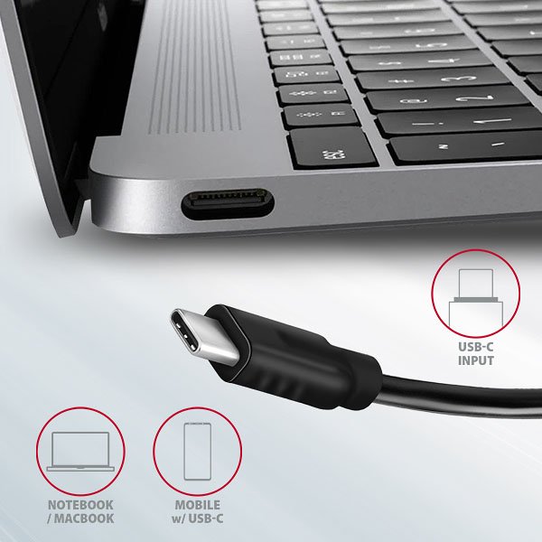 AXAGON HMC-5G2, USB 3.2 Gen 2 10 Gb/ s hub, porty 2x USB-A, 2x USB-C, HDMI, PD 60W, kabel USB-C 13cm - obrázek č. 7