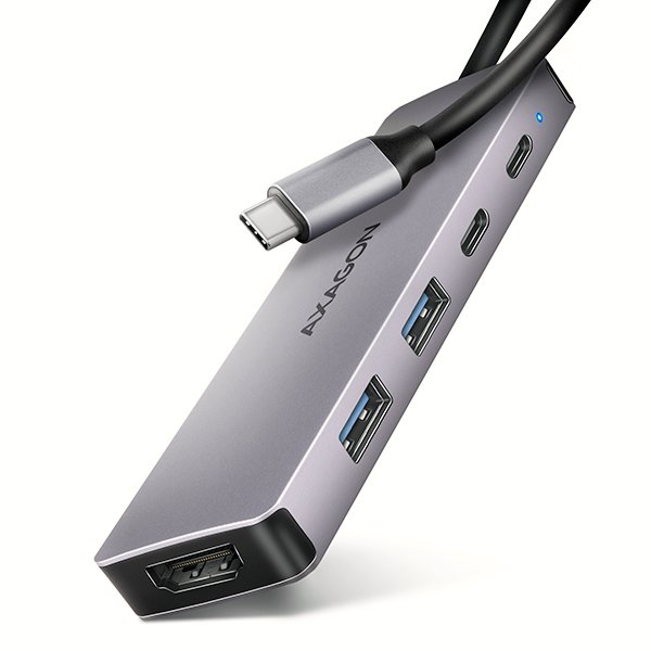 AXAGON HMC-5H60, USB 5Gbps hub, porty 2x USB-A, 1x USB-C, HDMI 4k/ 60, PD 100W, kabel USB-C 15cm - obrázek produktu