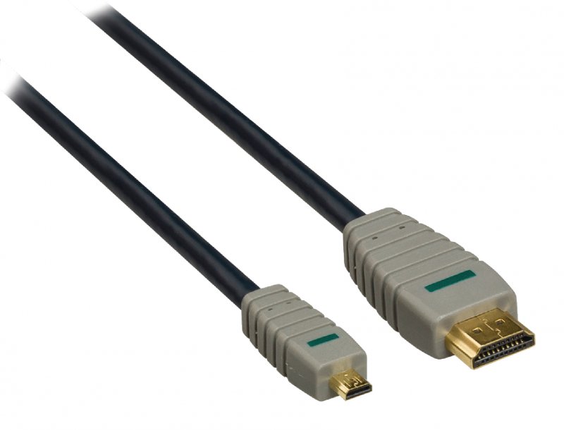 High Speed HDMI Kabel s Ethernetem HDMI Konektor - HDMI Micro Konektor 2.00 m Modrá BVL1702 - obrázek č. 3