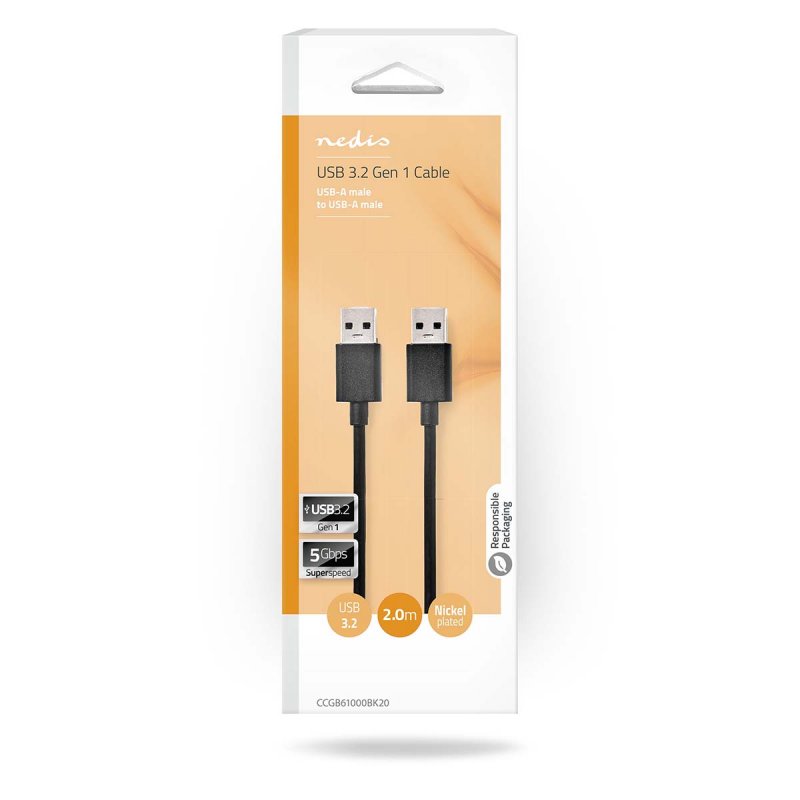 USB kabel | USB 3.2 Gen 1 | USB-A Zástrčka  CCGB61000BK20 - obrázek č. 2