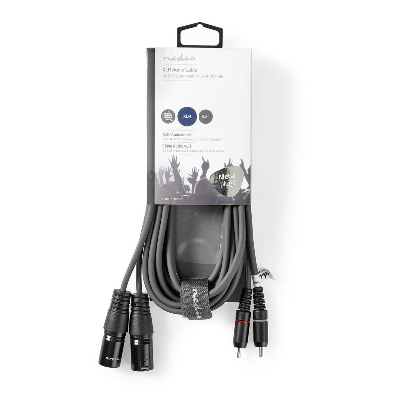 Vyvážený Audio kabel | 2x XLR 3pinový Zástrčka  COTH15210GY30 - obrázek č. 2