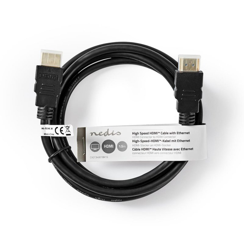 Kabel High Speed HDMI™ s Ethernetem | Konektor HDMI™ – konektor HDMI™ | 1,5 m | Černá barva - obrázek č. 2