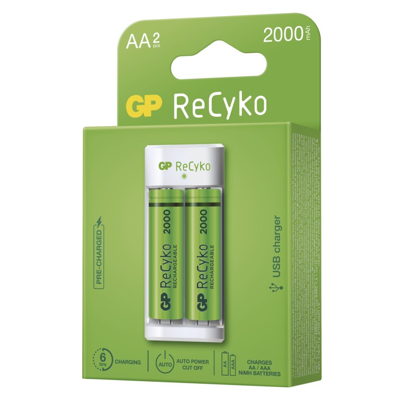 GP nabíječka baterií Eco E211 + 2× AA REC 2000 - obrázek produktu