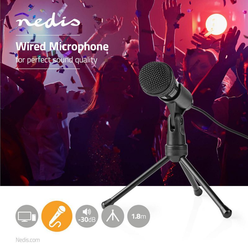 Mikrofon | Pro použití: Notebook / Smartphone / Stolní / Tablet  MICTJ100BK - obrázek č. 1