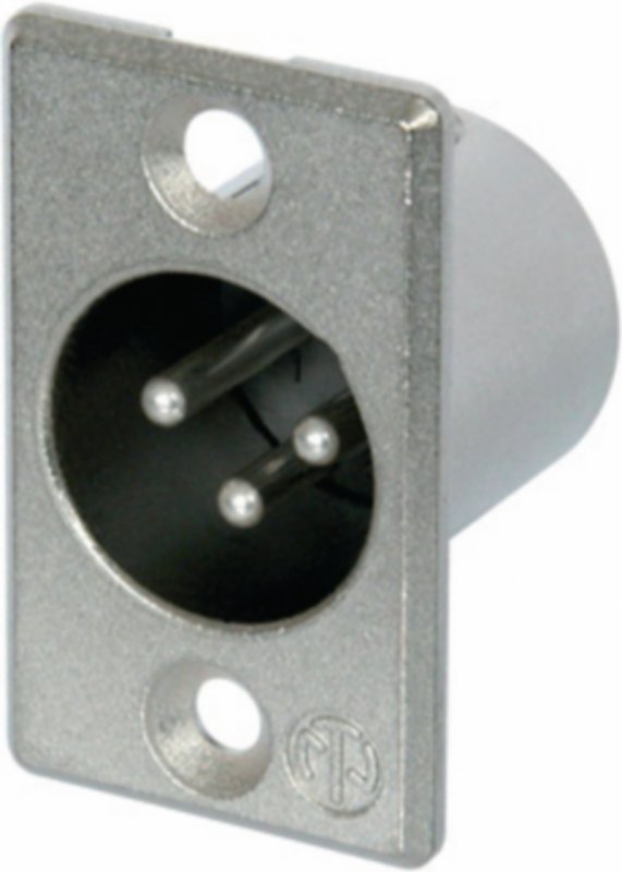 3pólová zástrčka, pájecí kontakty, niklové pouzdro, stříbrné kontakty NTR-NC3MP - obrázek produktu