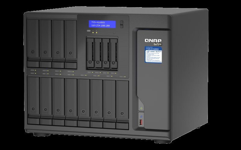 QNAP TVS-h1688X-W1250-32G (Xeon 3,3GHz, ZFS, 32GB ECC RAM, 12x 3,5"+ 4x 2,5", 2x M.2 NVMe, 4x2,5GbE) - obrázek produktu