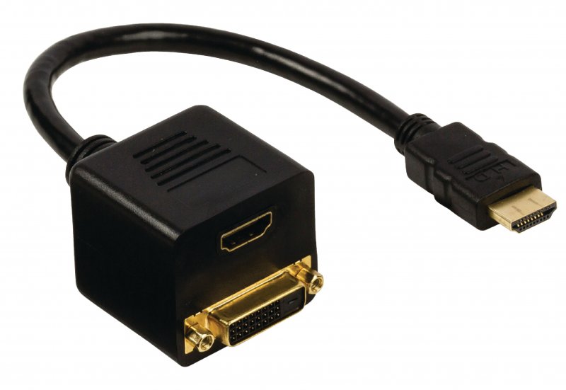 High Speed HDMI Kabel s Ethernetem HDMI Konektor - DVI-D 24+1p (F) + HDMI™ (F) 0.20 m Černá - obrázek produktu