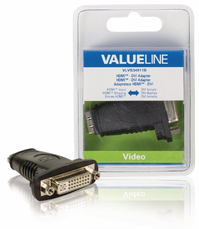 Adaptérem High Speed HDMI s Ethernetem HDMI Zásuvka - DVI-D 24+1p Zásuvka Černá VLVB34911B - obrázek produktu