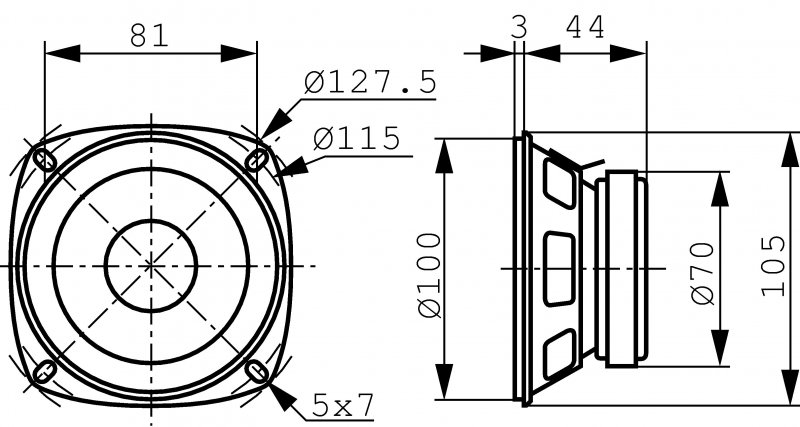 FR 10 - 8 Ohm - 10 cm (4") širokopásmový reproduktor VS-FR10/8 - obrázek č. 1