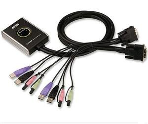 ATEN 2port DVI KVMP, USB 2.0, audio, mini, 1.2m - obrázek produktu