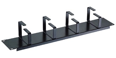 19" vyvazovací panel 2U 4x kov.háček (8,0 x 4,5-6,0cm) černý - obrázek produktu