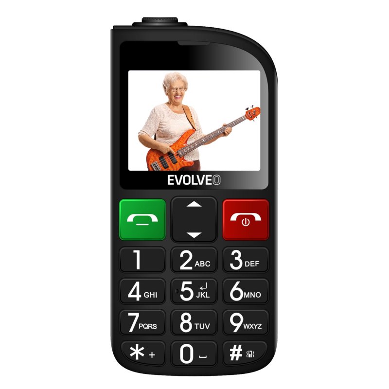 EVOLVEO EasyPhone FL, mobilní telefon pro seniory s nabíjecím stojánkem, černá - obrázek č. 1